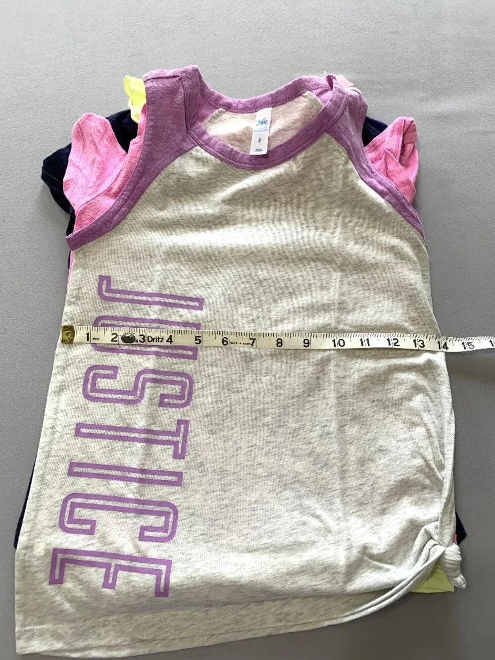5 Girls T-Shirt Bundle Purple/Pink/Yellow Sequin Sleeveless Size 7/8